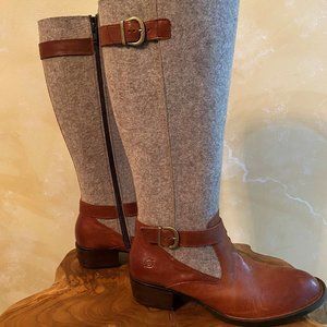 Women's Wool & Leather Boots, Knee High, Born, Size 10M
